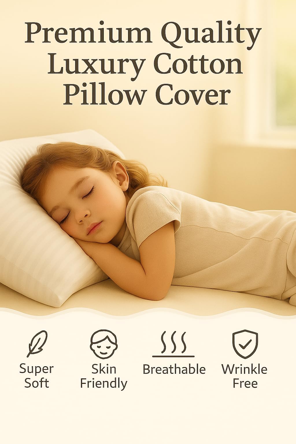 COTTON STICH 14x19 pillowcase ideal for travel and nursery decor.