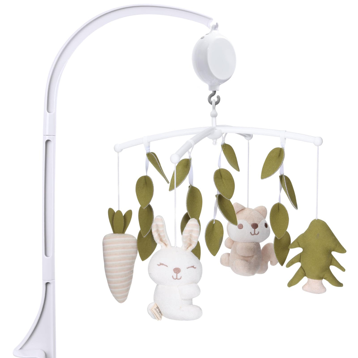 COTTONBEBE crib mobile safari animals gently swirl for visual stimulation and nap cues