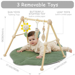 COTTONBEBE leaf soft cotton surface provides gentle tummy-time comfort.