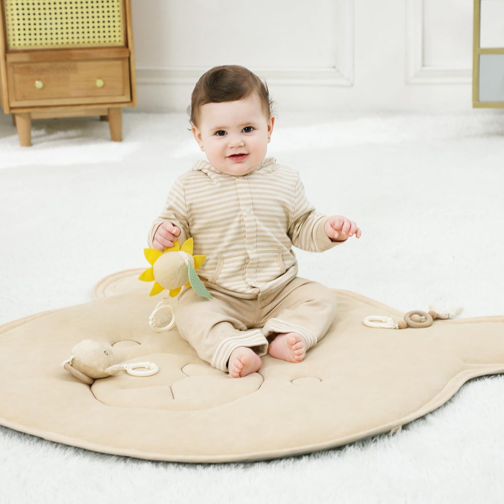 CottonBebe natural wood frame with rounded edges emphasizes durable safety.