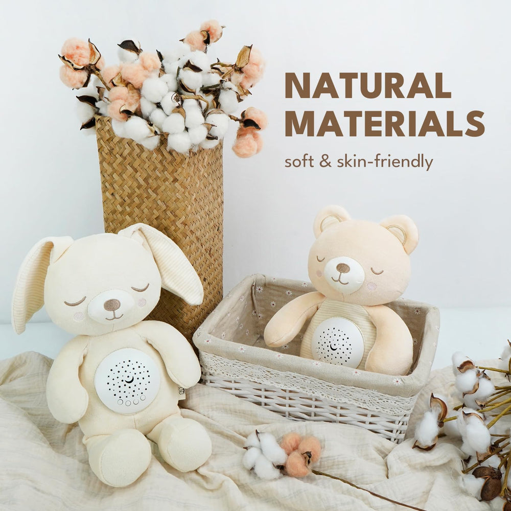 Cottonbebe night light projector displays stars to soothe baby at bedtime.