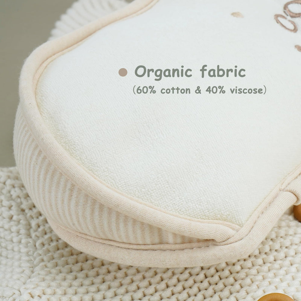 COTTONBEBE tummy time cushion with two detachable toys for interactive baby play