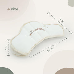 COTTONBEBE tummy time cushion side view shows ergonomic design supporting neck and shoulders