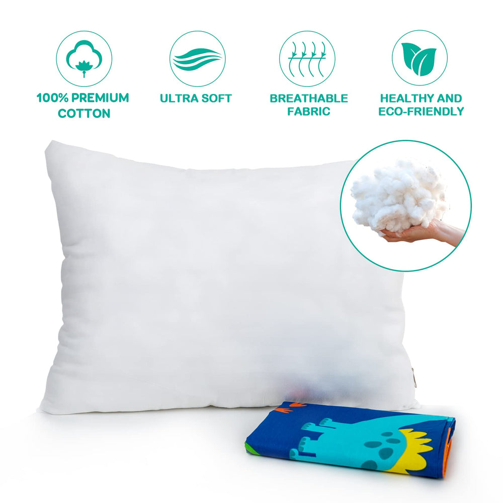 Cottonblue toddler pillow 14x19 white insert highlights compact travel companion