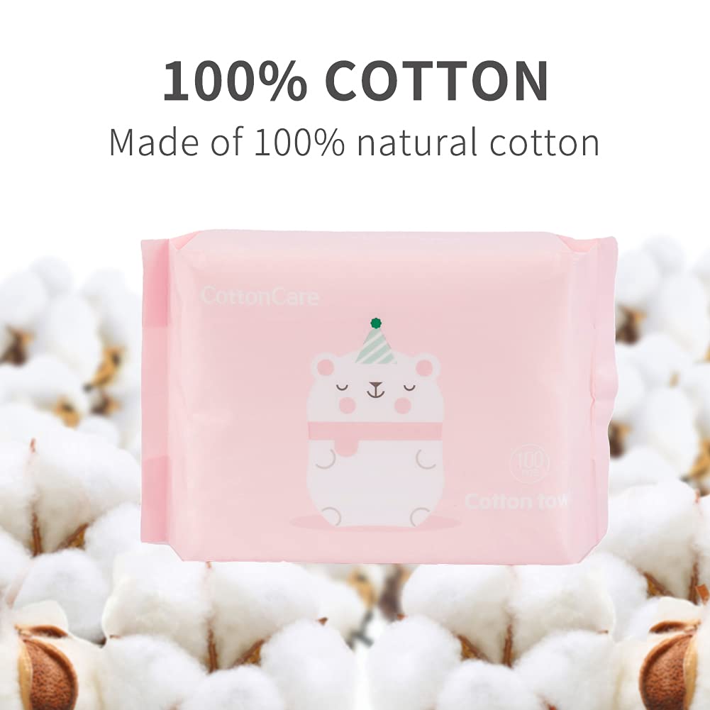 CottonCare baby dry wipe closeup fabric highlights soft cotton touch for delicate skin.
