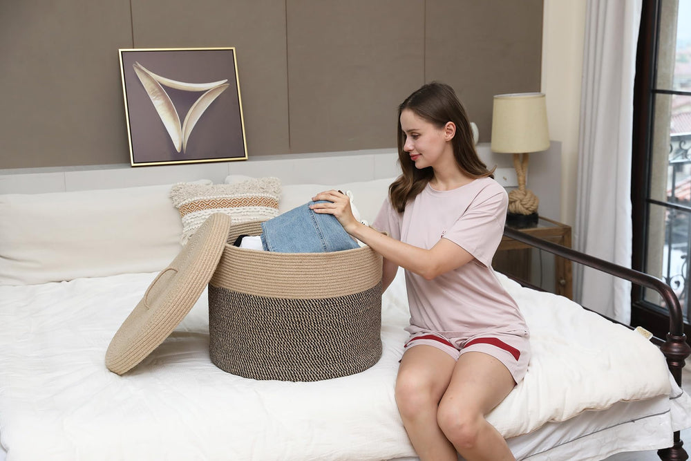 Cottonphant basket large capacity suitable for blankets and towels.