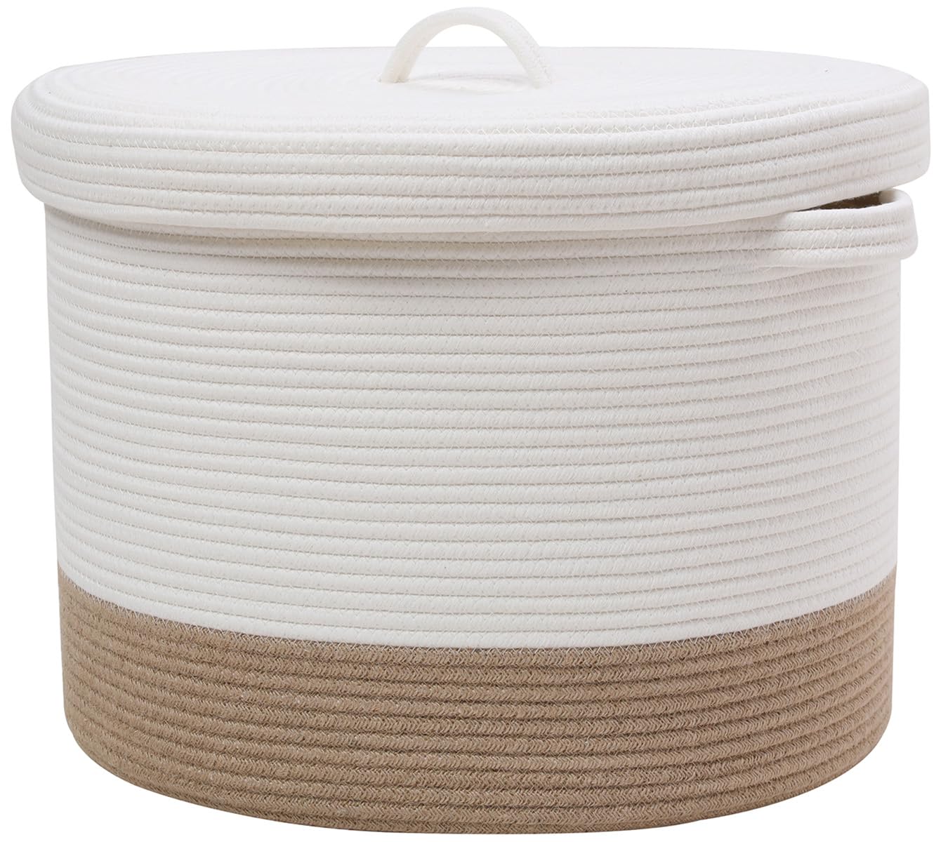 Cottonphant storage basket lid view shows extra large capacity and lid for concealment
