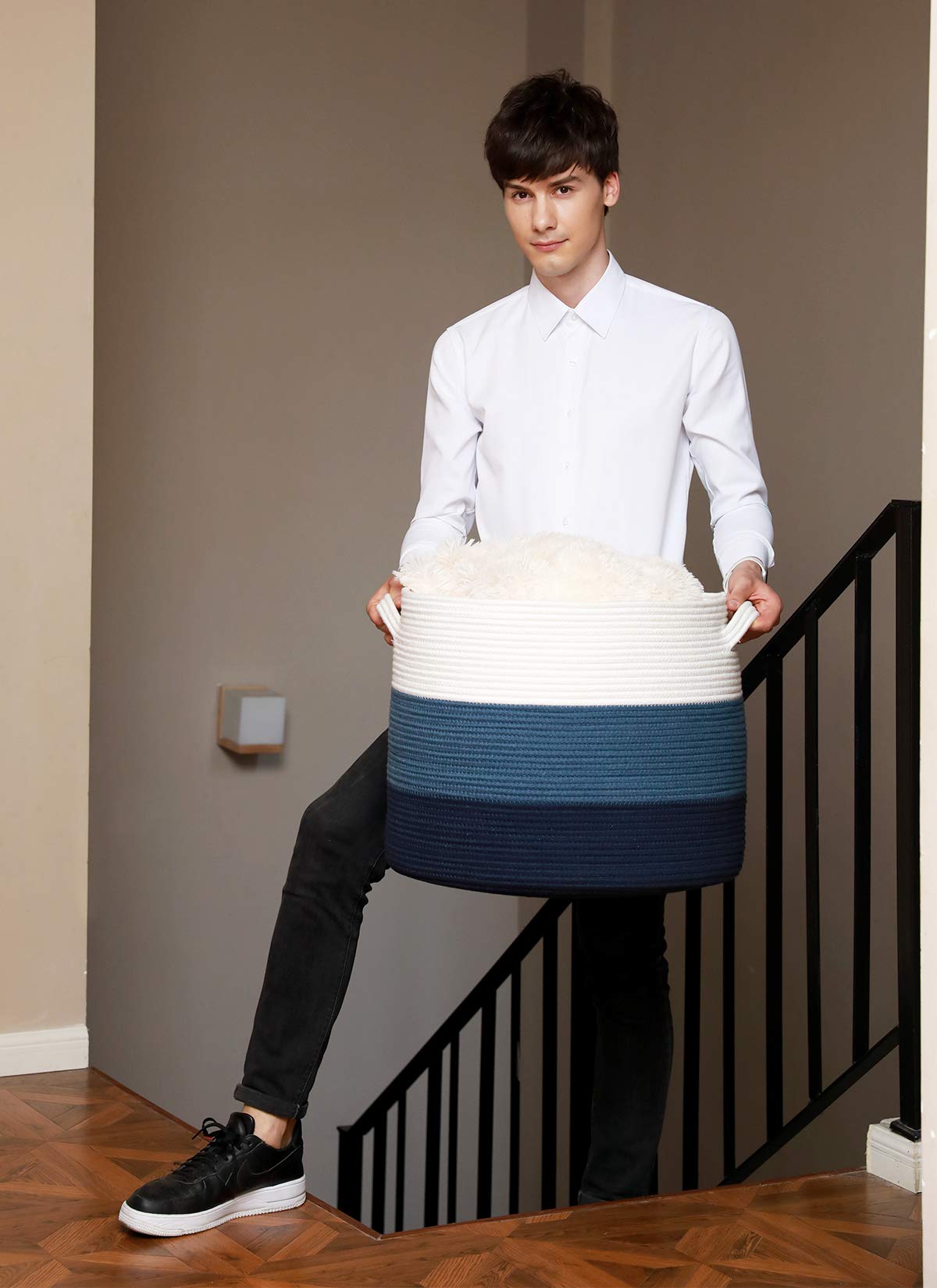 Cottonphant closet-friendly storage keeps blankets, towels, and toys neatly contained.