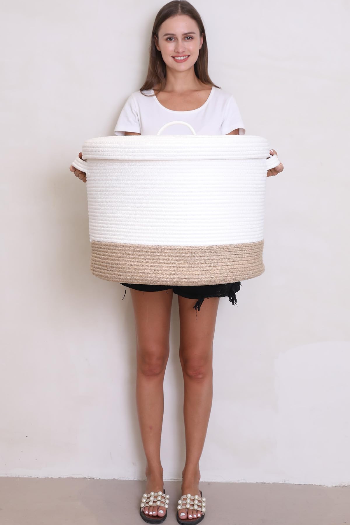 Cottonphant foldable storage basket demonstrates space-saving storage