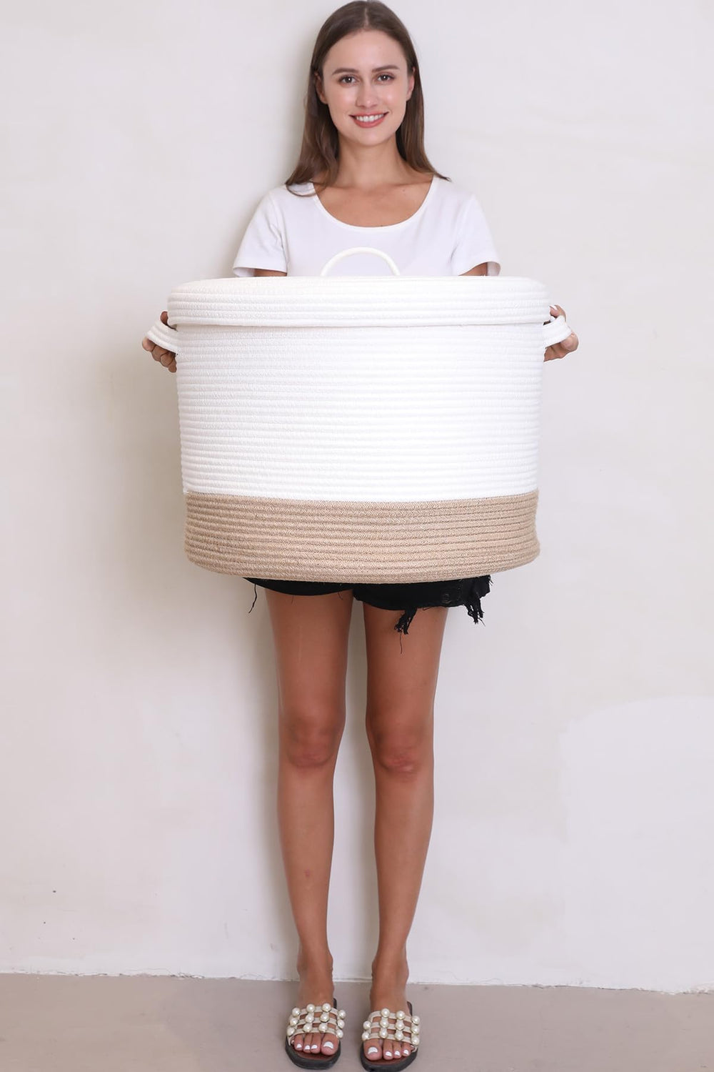 Cottonphant foldable storage basket demonstrates space-saving storage