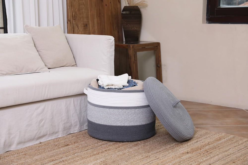 Cottonphant foldable storage basket easy to tuck away when not in use.