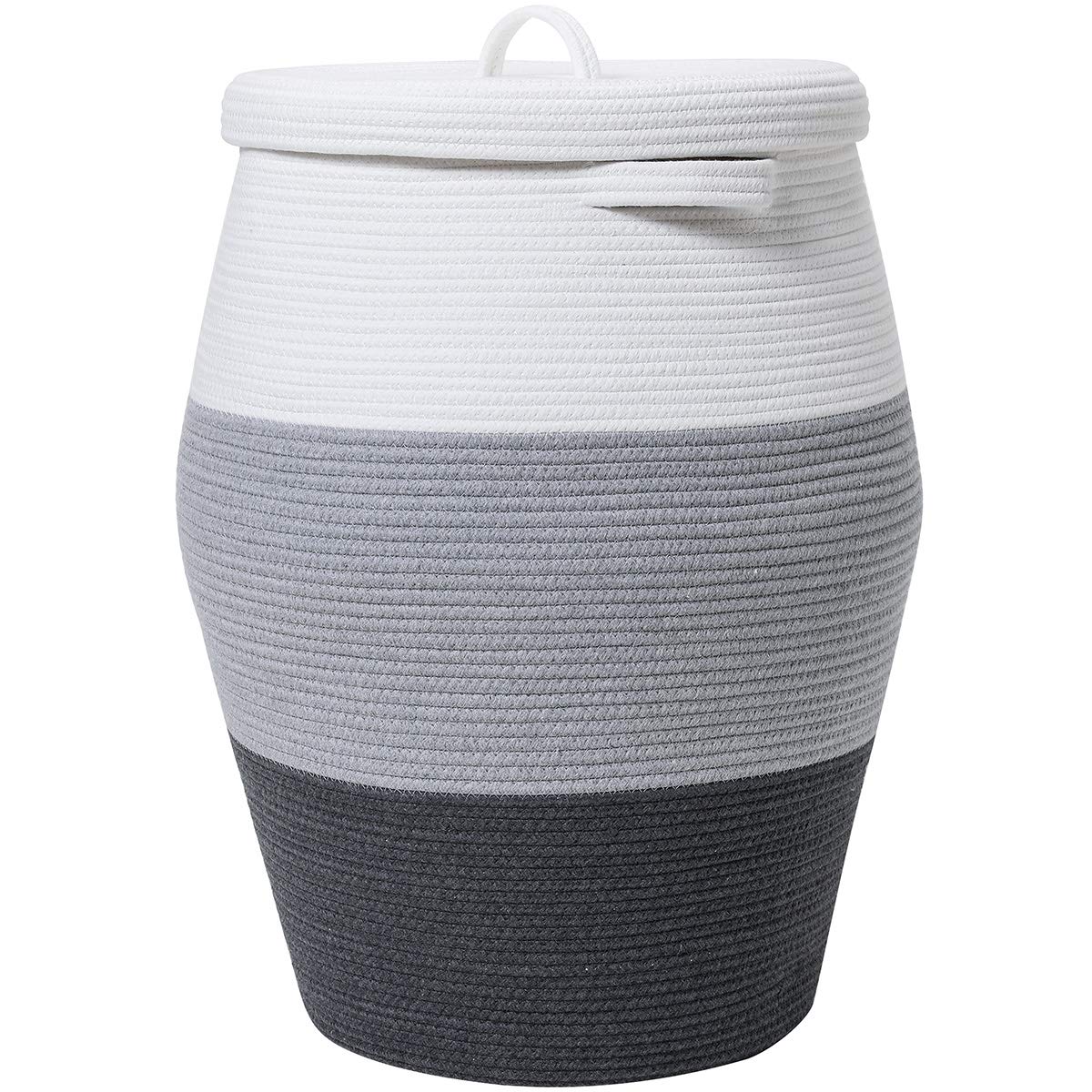 Cottonphant tall rope basket close-up showing sturdy handmade cotton rope texture for lasting storage.