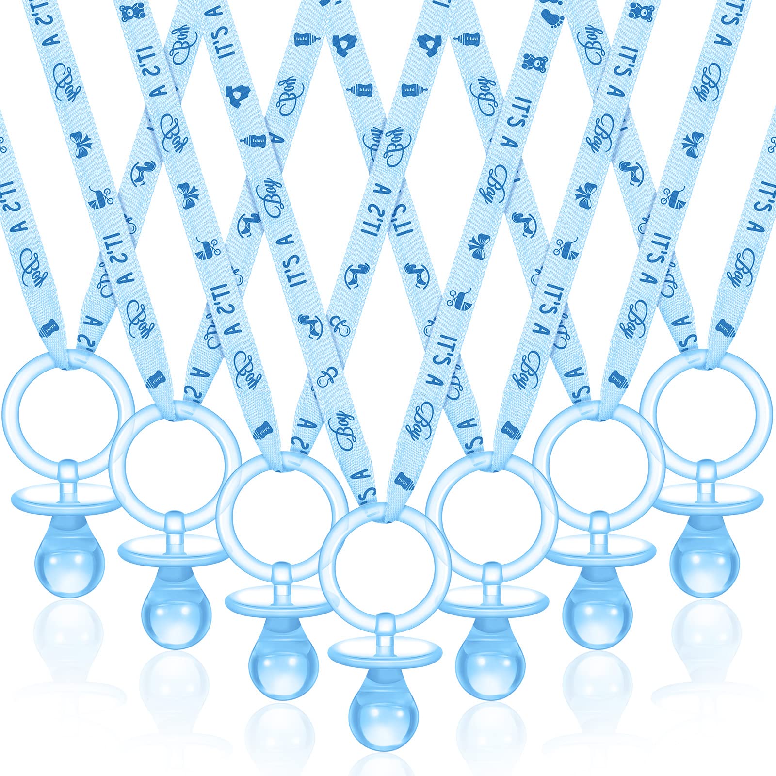 Coume 36-pcs baby shower pacifier necklace assembled; decorative party accessory.
