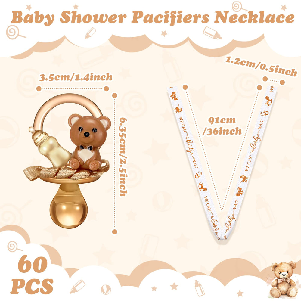 Coume acrylic pacifier and bear details product-close view for gift-giving inspiration.