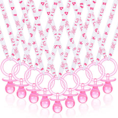 Coume baby shower pacifier necklace set with 36 pieces for easy party favors.