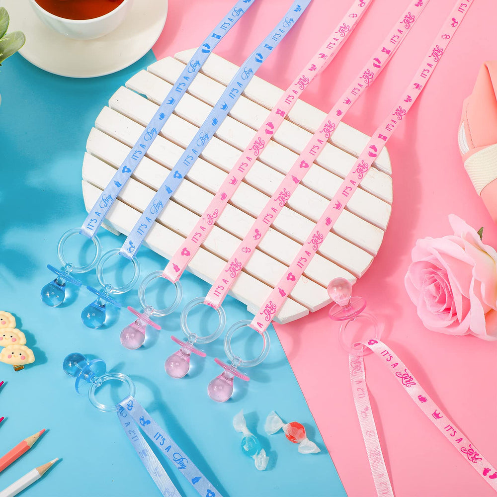 Coume gender-reveal table decor pacifier necklace adds charming accents