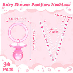 Coume pacifier necklace close-up displaying 2.5 inch pendant and 1.4 inch ring.