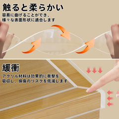 COUMENO Clear Edge Protector adhered to table edge after installation for clean, gap-free fit.