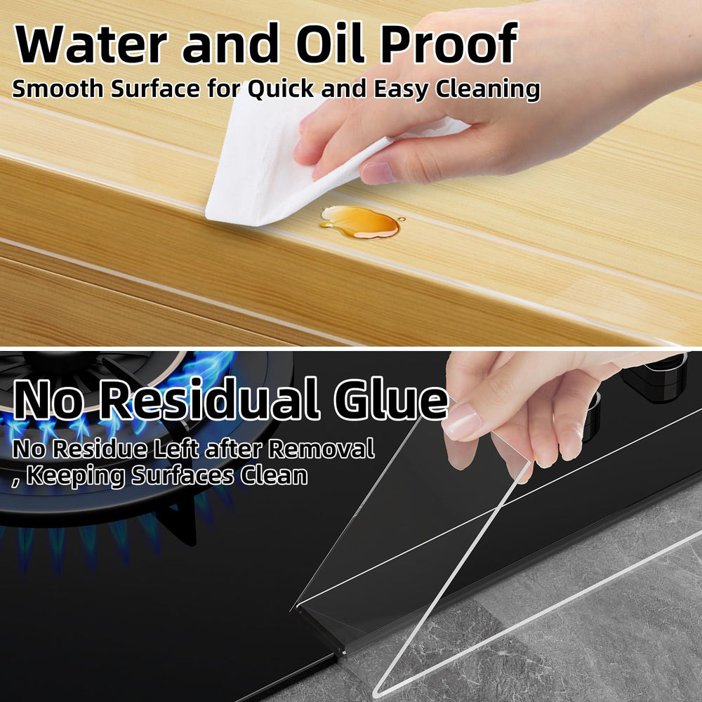 COUMENO Clear Edge Protector installation step demonstrating no-drill setup