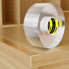 COUMENO Clear Edge Protector translucent film close-up preserves furniture look while shielding edges.