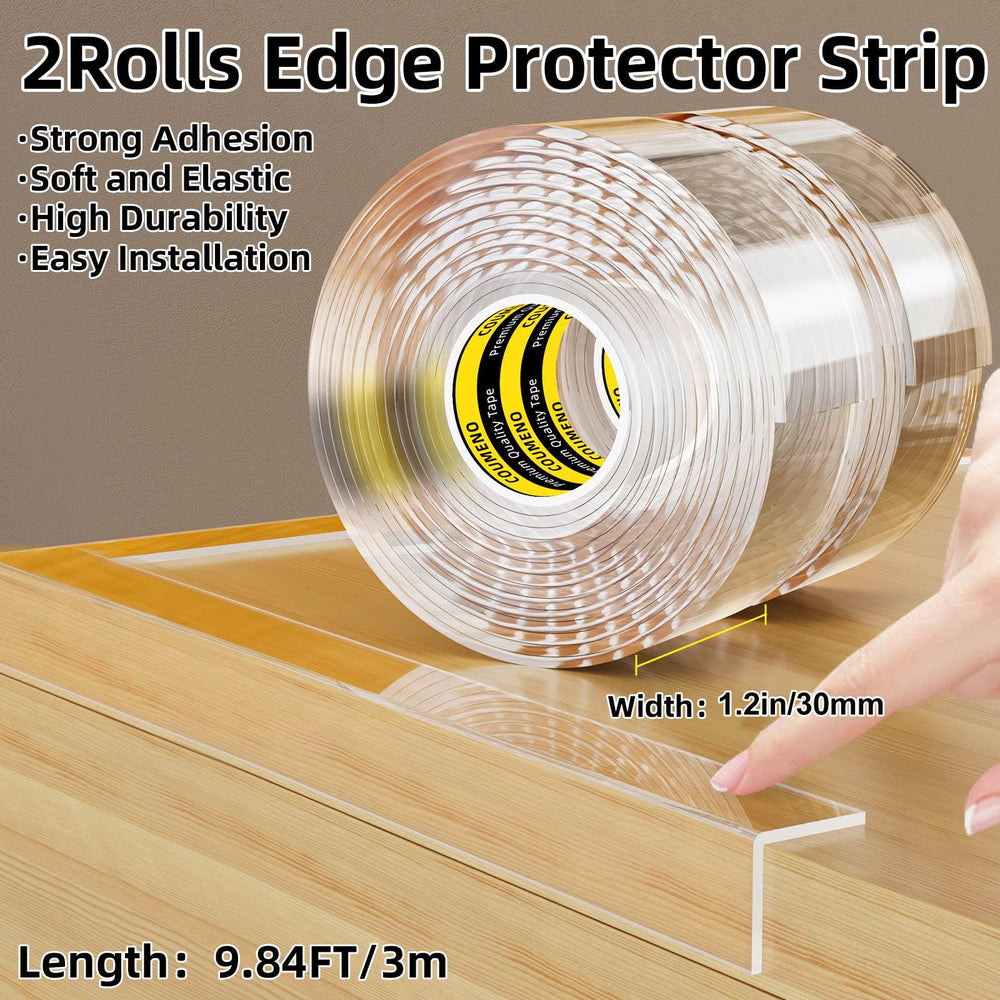 COUMENO transparent edge protector blends with furniture while cushioning bumps.