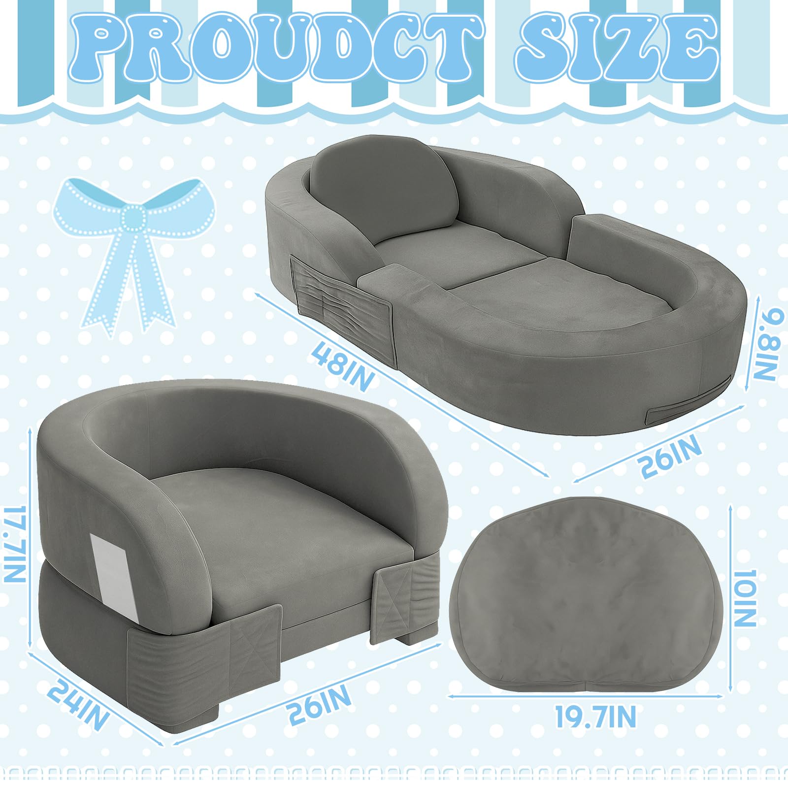 Coumy toddler travel bed chair unfolded into a sofa for versatile seating.