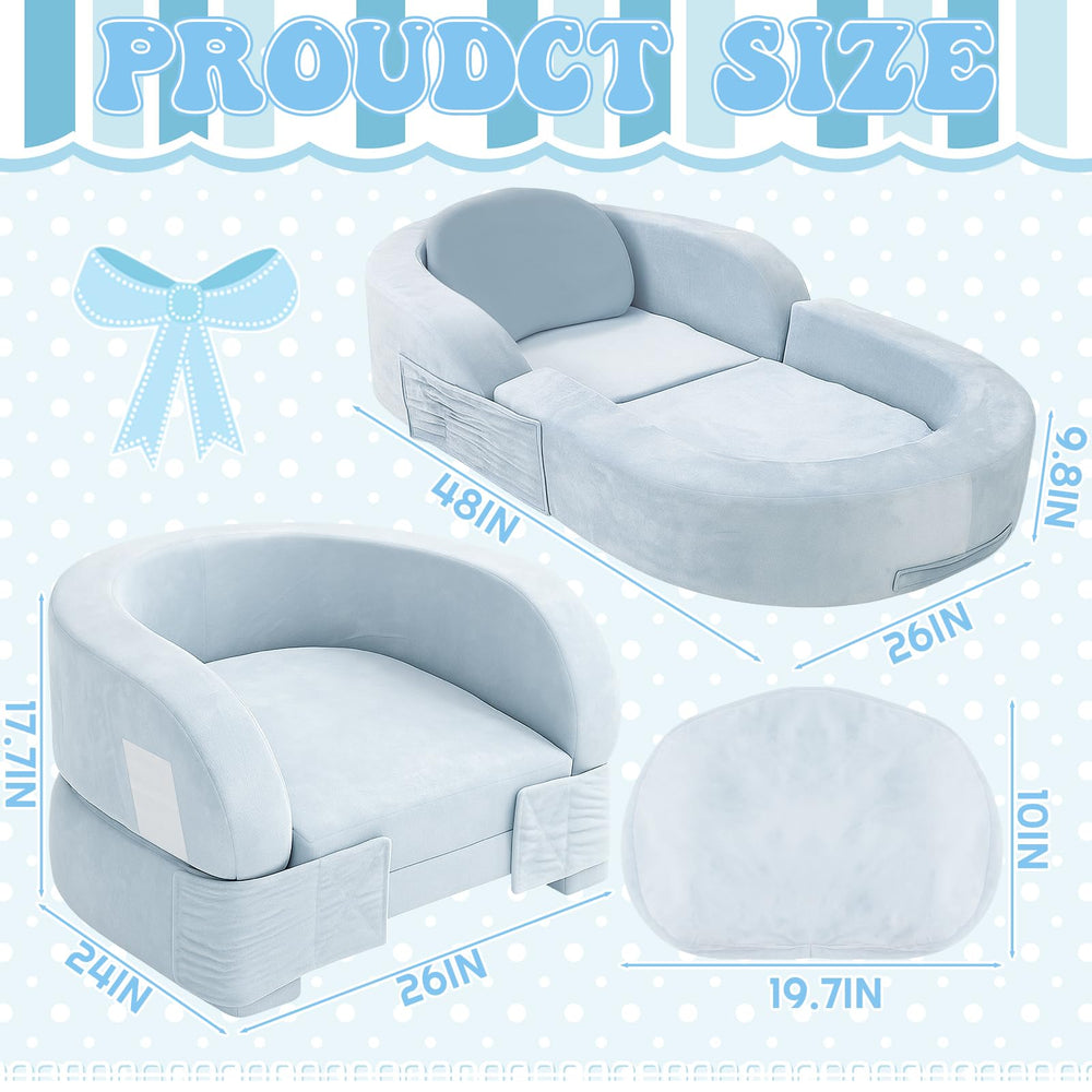 Coumy toddler travel bed unfolded into a spacious floor bed for naps