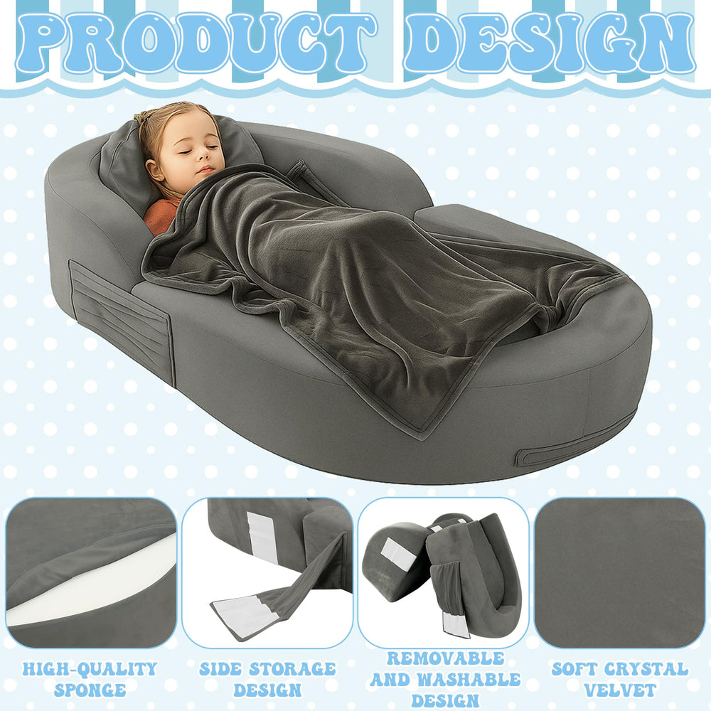 Coumy toddler travel bed waterproof cover simplifies cleaning after spills.