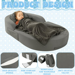 Coumy toddler travel bed waterproof cover simplifies cleaning after spills.