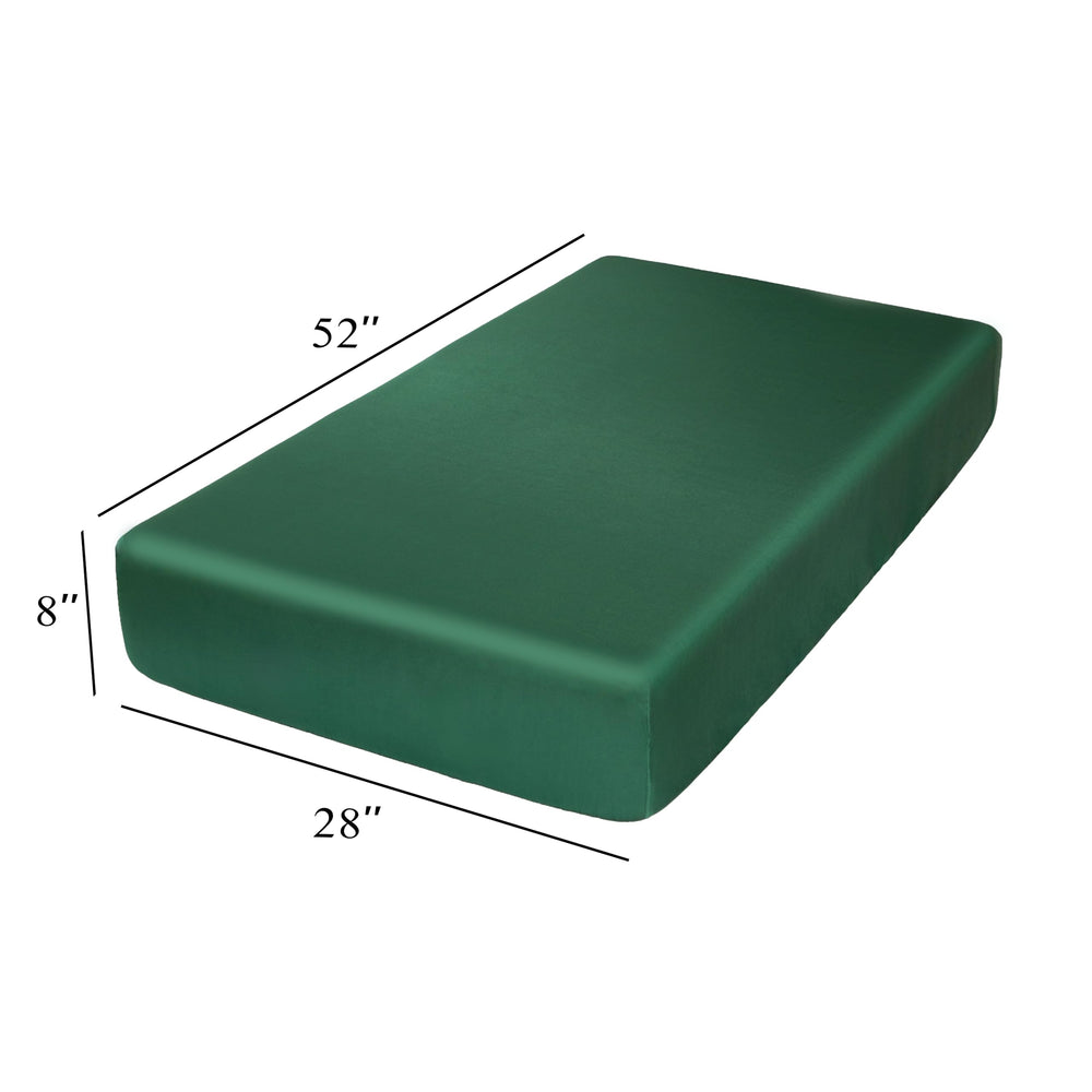 Counfeisly silk satin fitted crib sheet looks gift-ready for a stylish nursery setup.