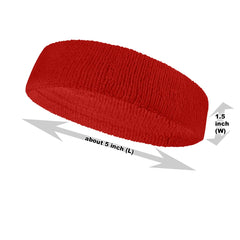 COUVER 4-piece red terry headbands offer versatile styling options.