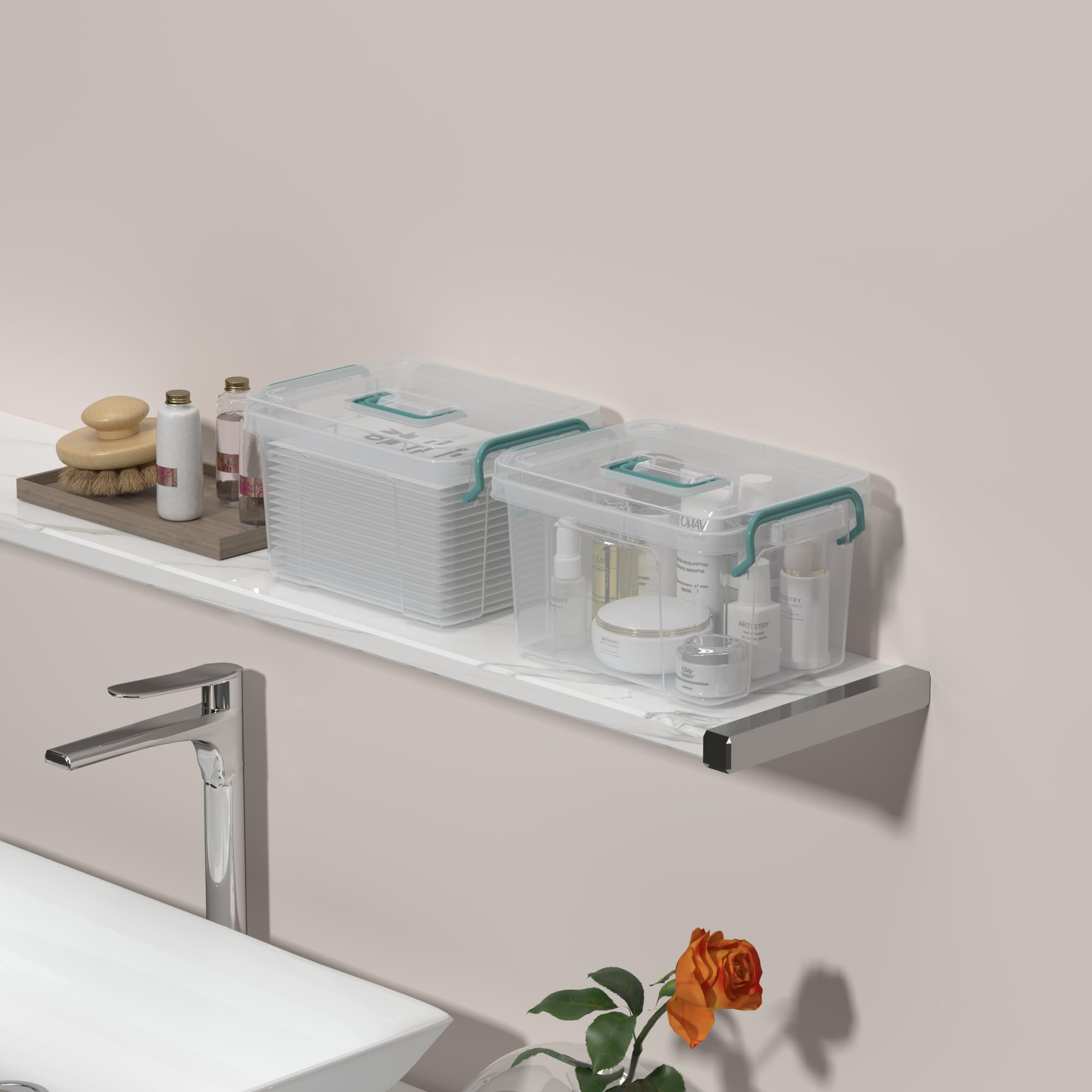 Covetree cosmetics storage bin simplifies vanity organization and daily routines.