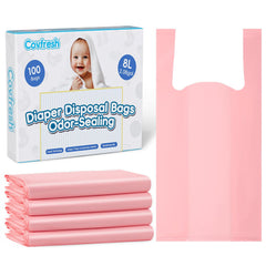 Covfresh diaper bags box front, compact unscented disposal solution for odor control