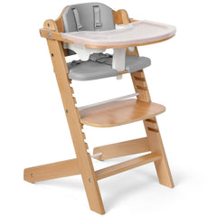Cowiewie 3-in-1 high chair wooden frame shown for stability and growth