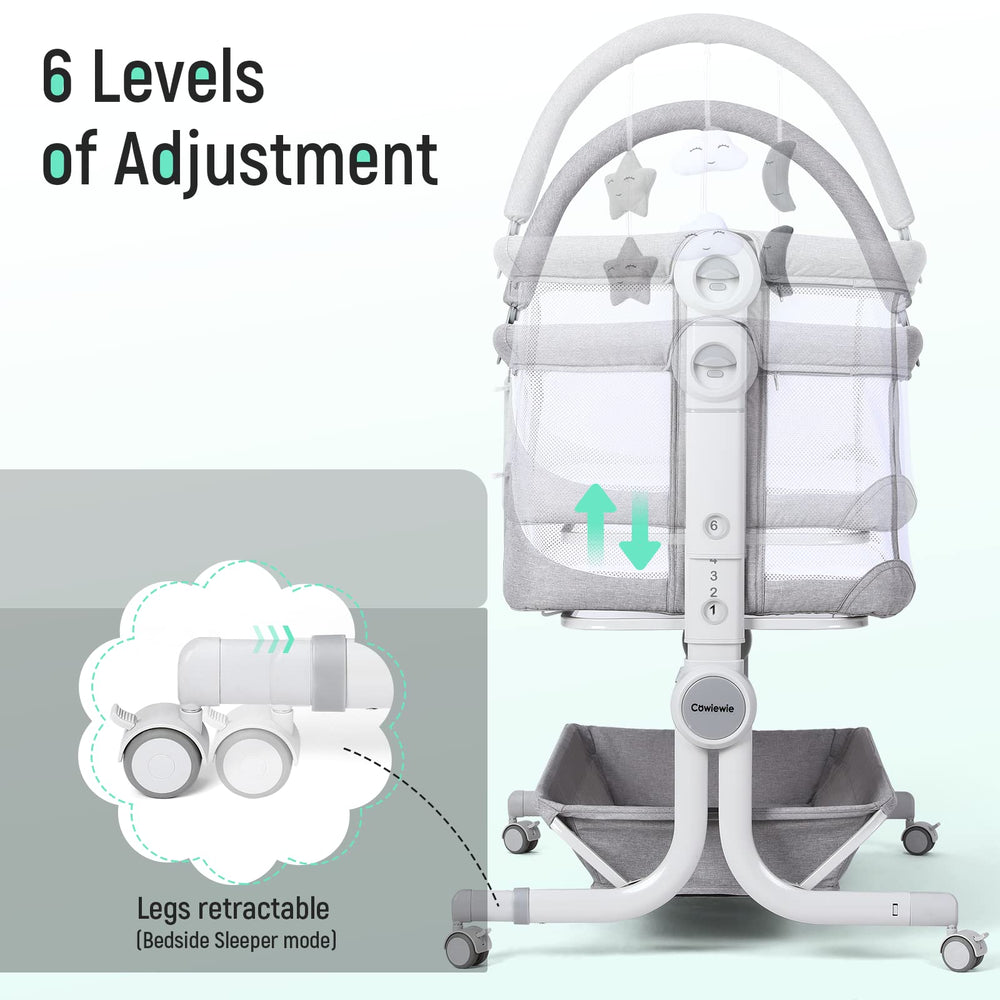 Cowiewie Baby Bassinet folding compact for travel and easy storage.
