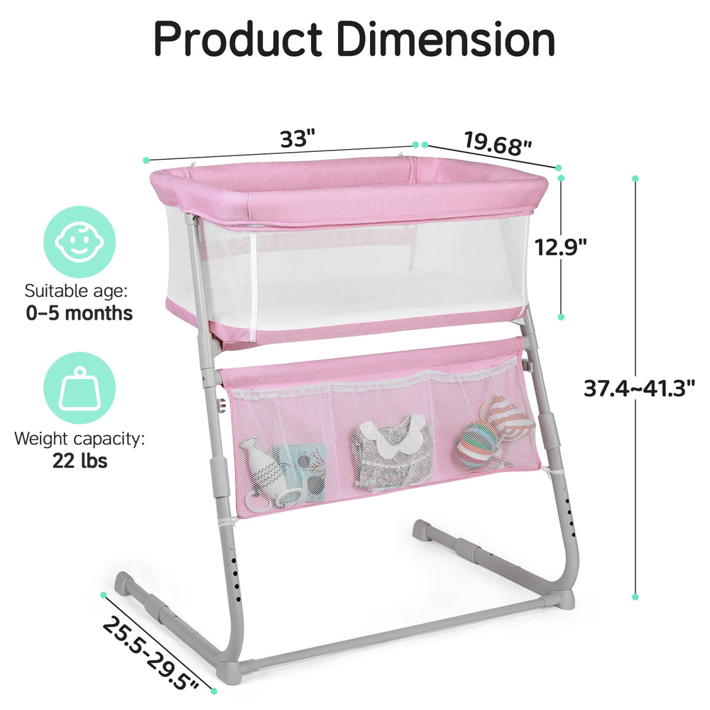 Cowiewie Bassinet 360° mesh sides promote airflow and visibility.