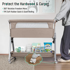Cowiewie Bassinet Bedside Sleeper offers 7-height adjustment to match most bed heights easily.