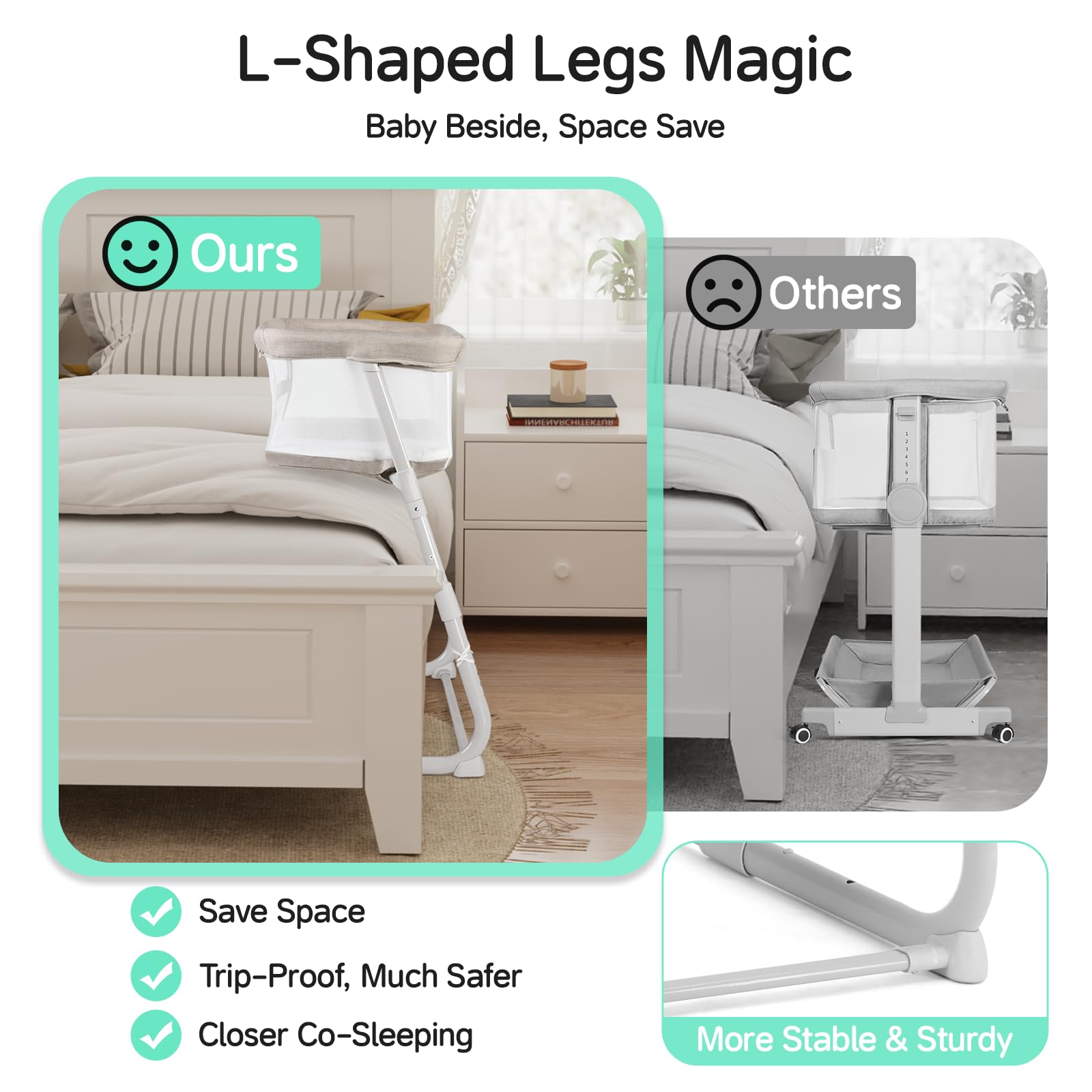 Cowiewie bassinet bedside sleeper machine-washable cover for easy cleaning