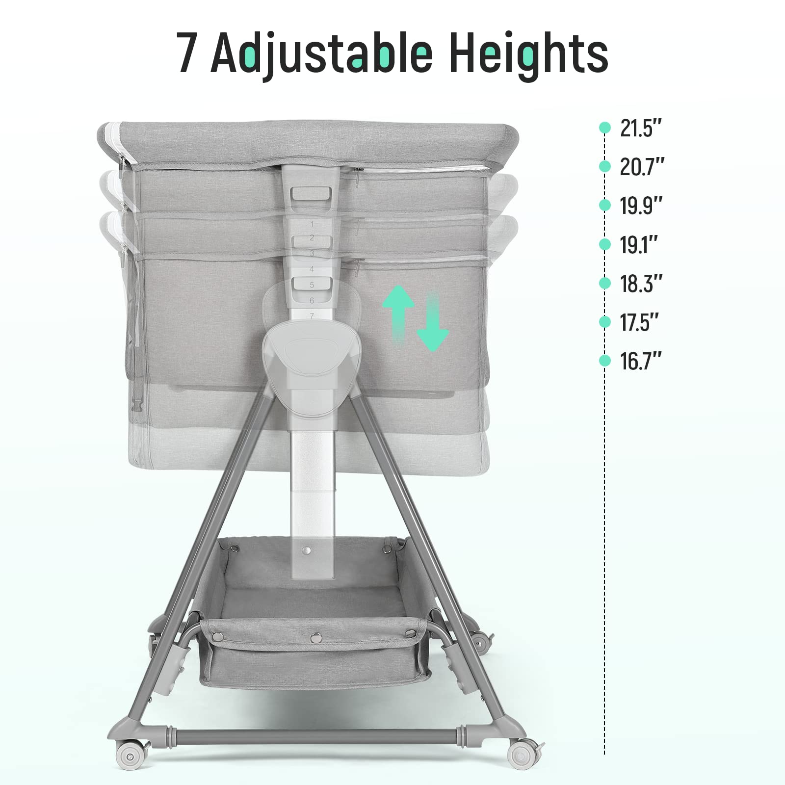 Cowiewie Bassinet Bedside Sleeper 3D mattress with removable washable layers.
