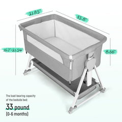 Cowiewie Bassinet Bedside Sleeper offers seven-height adjustment to match different bed heights