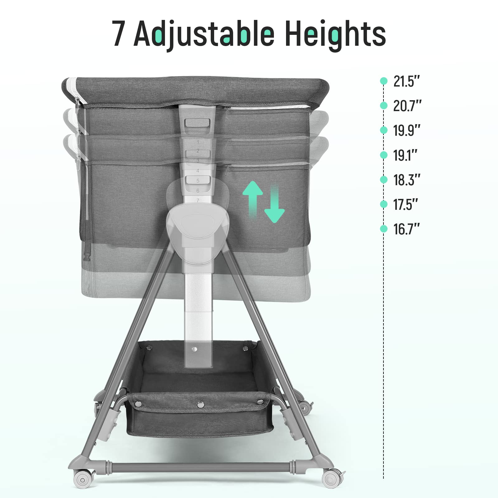 Cowiewie bassinet uses breathable 3D mesh for airflow and visibility.