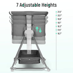 Cowiewie bassinet uses breathable 3D mesh for airflow and visibility.