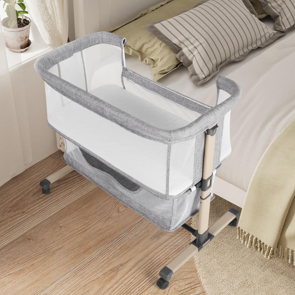 Cowiewie bassinet color-light-grey option shown for stylish nursery integration