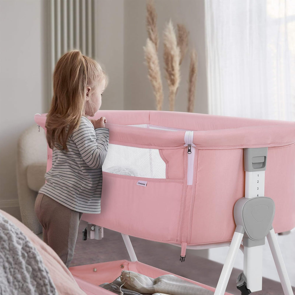 Cowiewie Bassinet foldable design simplifies travel and nursery-to-travel transitions.