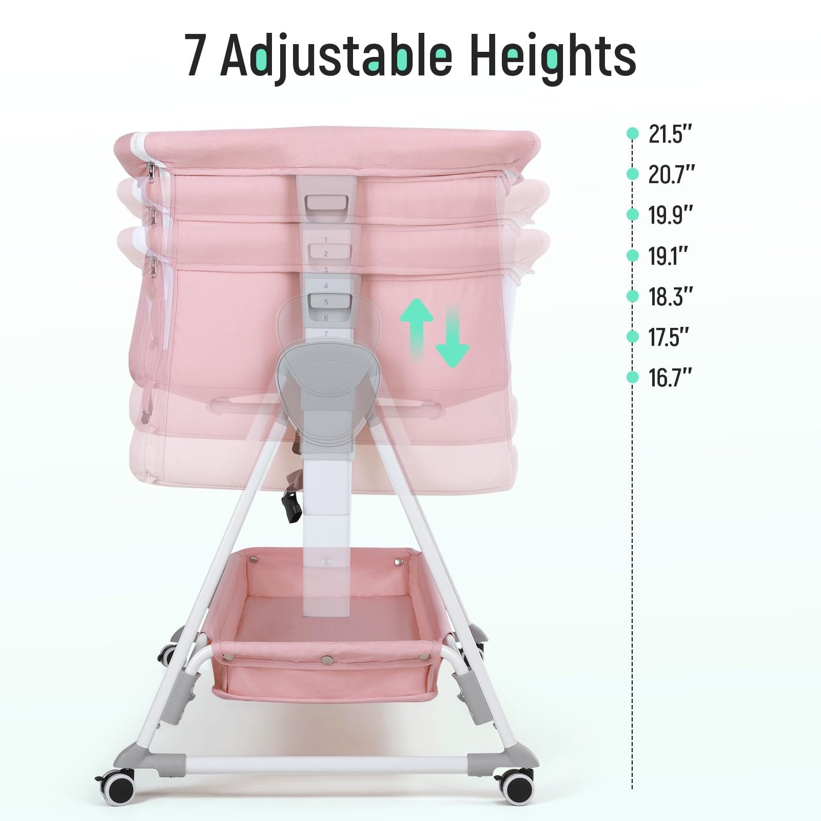 Cowiewie Bassinet gap-free design supports snug bed alignment for newborns.