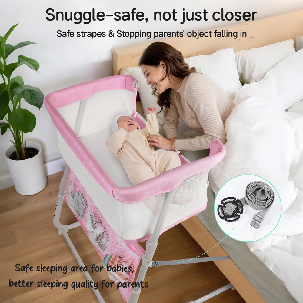 Cowiewie Bassinet machine-washable fabric makes cleanup quick.