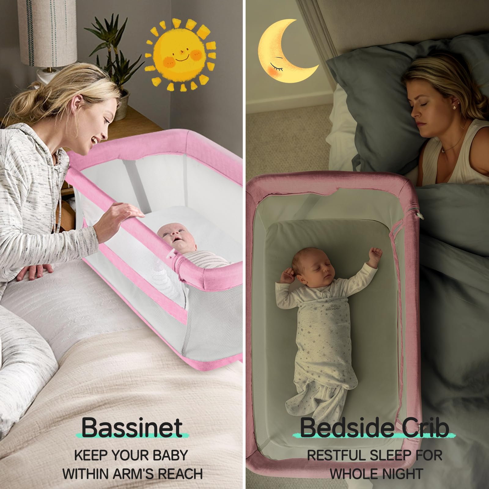 Cowiewie Bassinet safety-focused design with ASTM/CPSC certification.
