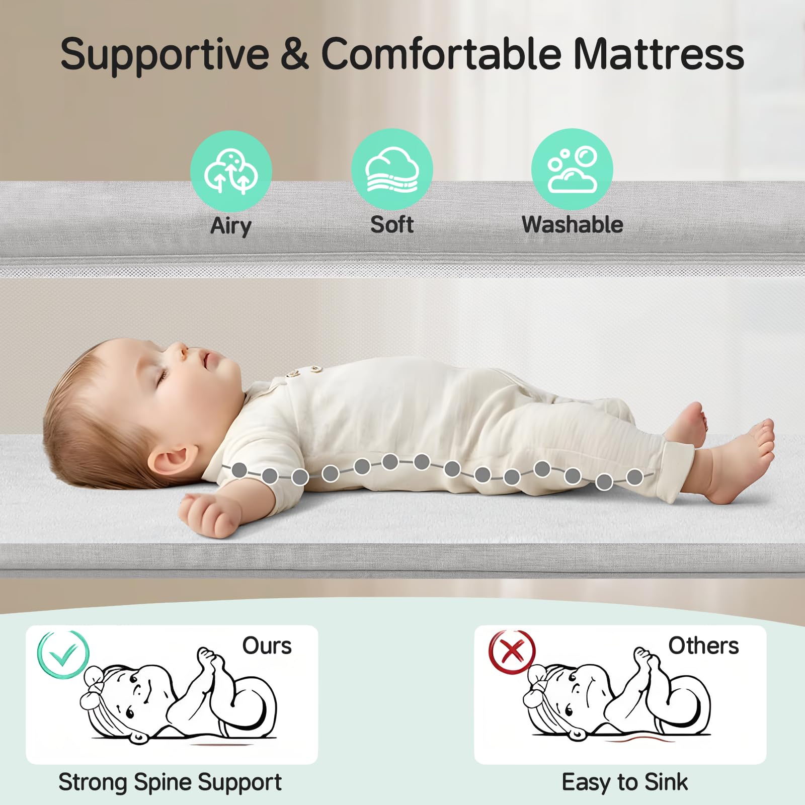 Cowiewie bassinet space-saving design fits small rooms or RVs