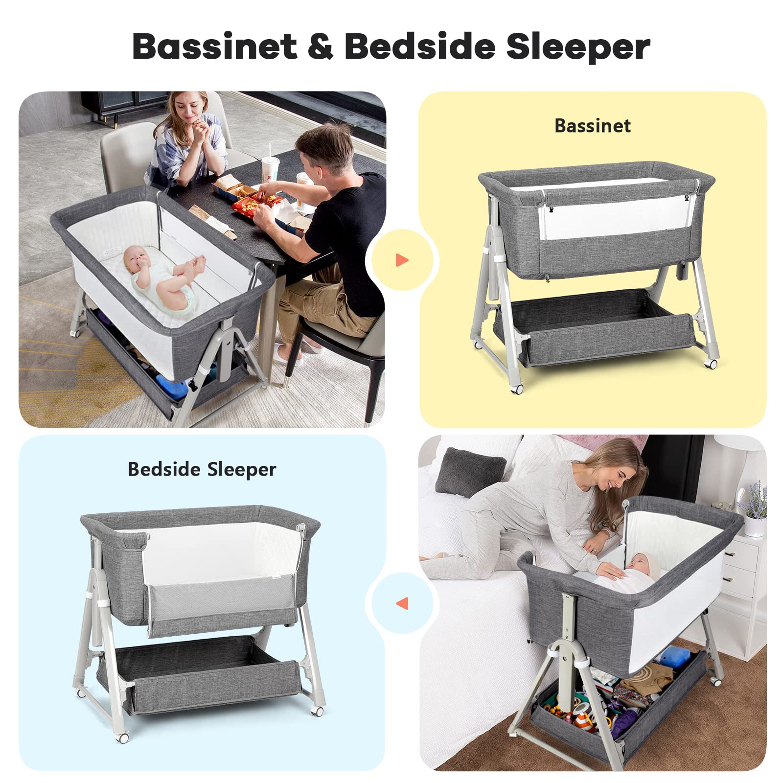 Cowiewie Bassinet travel bag setup showing portable design for trips