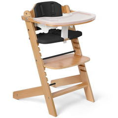 Cowiewie highchair wooden frame sturdy image shows a durable, stable feeding setup for toddlers.